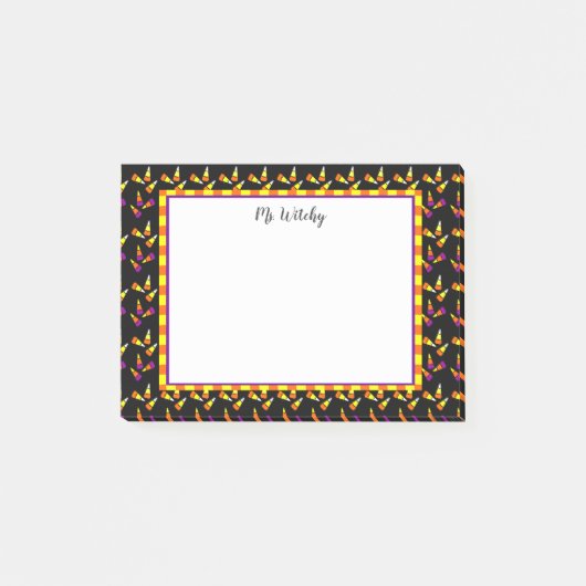 Mooie Halloween Candy Corn Custom Stickies Post-it® Notes (Voorkant)