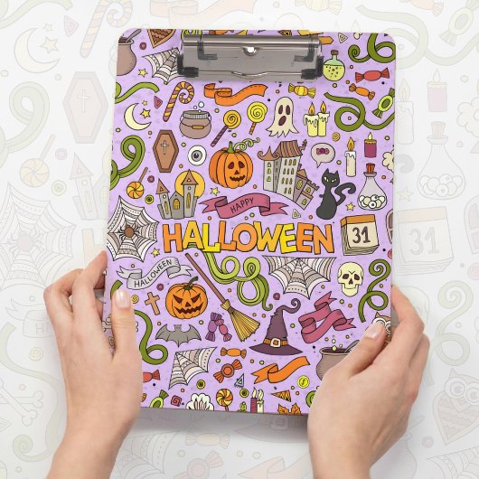 Mooie Halloween Doodle Patroon Klembord
