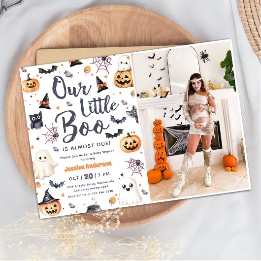 Mooie Halloween Geest Baby Shower Feest Foto Kaart