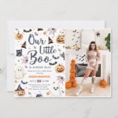 Mooie Halloween Geest Baby Shower Feest Foto Kaart (Voorkant)