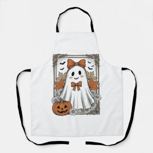 Mooie Halloween Geest Vintage Gravure Shirt Ontwer Schort