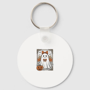 Mooie Halloween Geest Vintage Gravure Shirt Ontwer Sleutelhanger