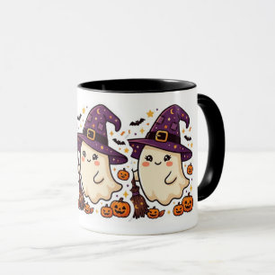 Mooie Halloween Heks Geest Pompoen Mok