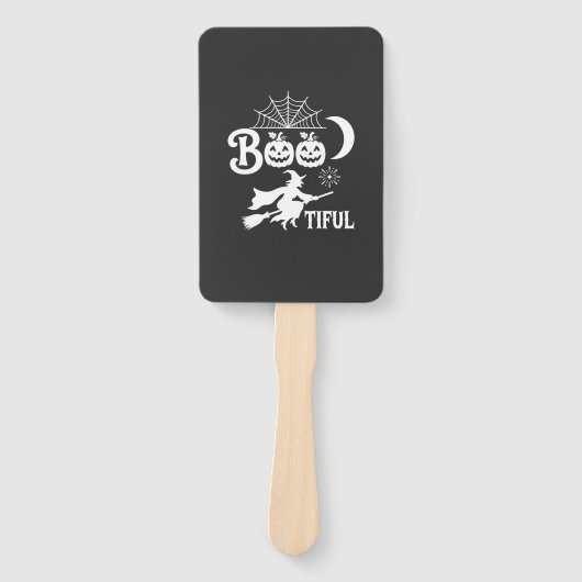 Mooie Halloween Heks Maan Ontwerp_1 Handwaaier (Voorkant)