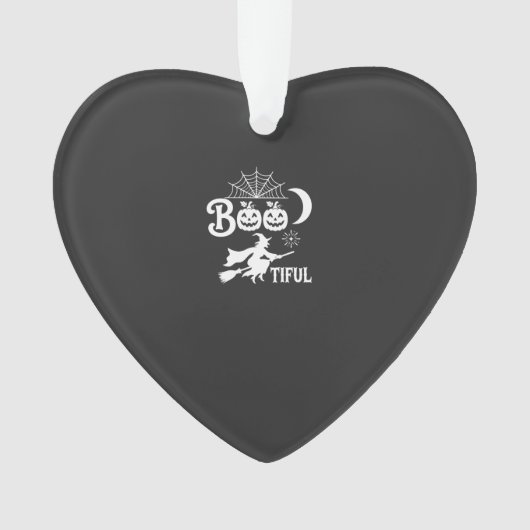 Mooie Halloween Heks Maan Ontwerp_1 Ornament (voorkant)