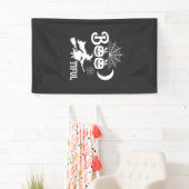 Mooie Halloween Heks Maan Ontwerp_1 Spandoek (Insitu)