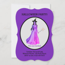 Mooie Halloween Heks op Zwart & Paars