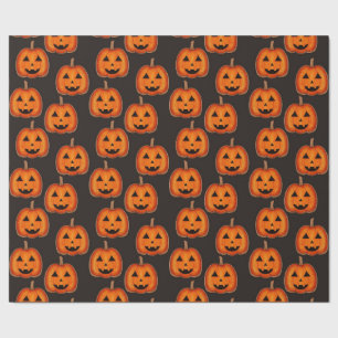 Mooie Halloween Jack O Lantern Pompoen Patroon Wra Cadeaupapier