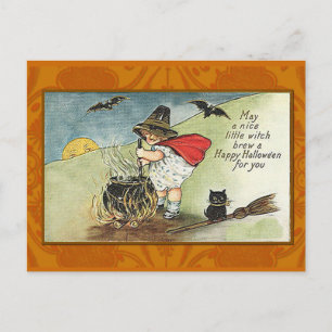 Mooie halloween-kaart voor kleine heks briefkaart