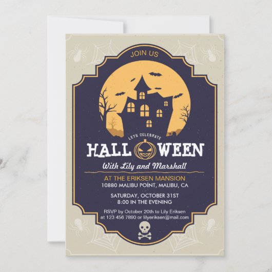 Mooie Halloween kostuum party uitnodiging (Voorkant)