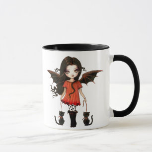 Mooie Halloween mok kleine vampier met katten
