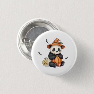 Mooie Halloween Panda Pompoen Knop Ronde Button 3,2 Cm