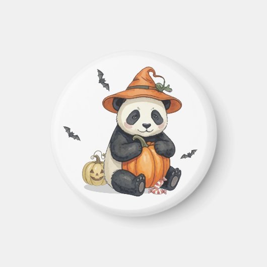 Mooie Halloween Panda Pompoen Magneet (Voorkant)