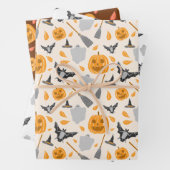 Mooie Halloween-patroon cadeaupapier vellen sets. (In situ)