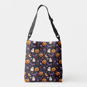 Mooie Halloween Pompoen Geest Kat Vleermuis Patroo Crossbody Tas