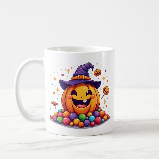 Mooie Halloween pompoen snoep mok (Links)