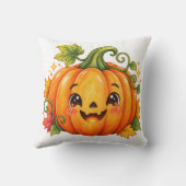 Mooie Halloween Pompoen Worp Kussen | Whimsical Fa (Achterkant)