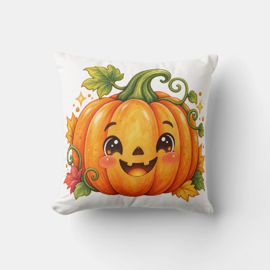 Mooie Halloween Pompoen Worp Kussen | Whimsical Fa (Voorkant)