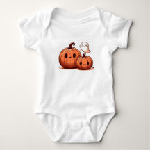 Mooie Halloween Pompoenen en Geest in Waterverf