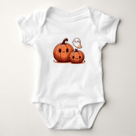 Mooie Halloween Pompoenen en Geest in Waterverf Romper
