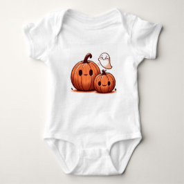 Mooie Halloween pompoenen en spook in waterverf Romper