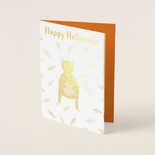 Mooie Halloween-rat en pompoen op maat Folie Kaarten