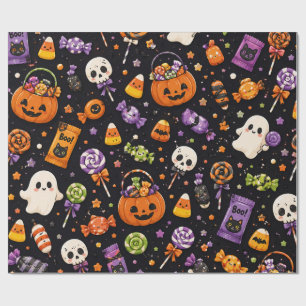 Mooie Halloween Snoep Naadloos Patroon Cadeaupapier