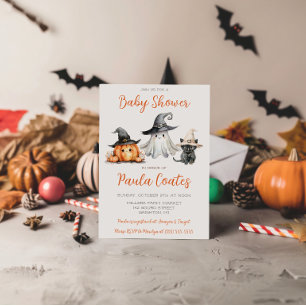 Mooie Halloween-thema baby shower Kaart