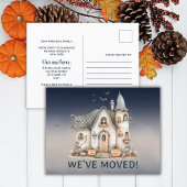 Mooie Halloween-thema spookhuis wijzig adres Aankondigingskaart