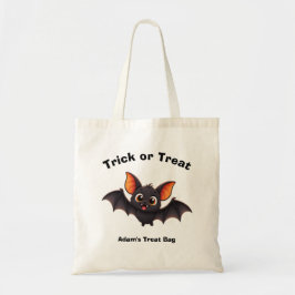 Mooie Halloween-vleermuis Trick or Treat op maat Tote Bag