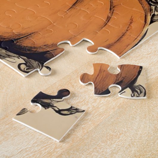 Mooie Halloween Witch met Black Cat Legpuzzel (Zijkant)