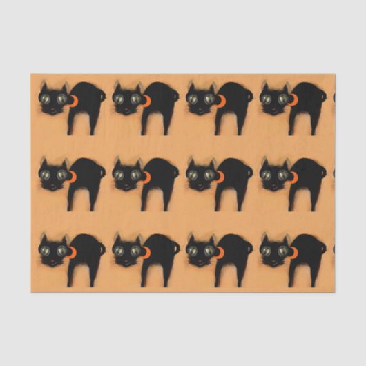 Mooie Halloween Zwarte Katten Tissuepapier (Voorkant)