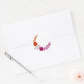 Mooie halve maan van subtiele lesbische bloemen ronde sticker (Envelop)