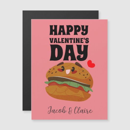 Mooie hamburger, Happy valentijn personaliseert na (Voorkant / Achterkant)