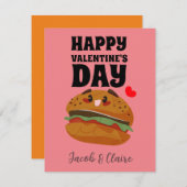 Mooie hamburger, Happy valentines-dag personalisee (Voorkant / Achterkant)