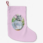 Mooie hamster kerstkous kleine kerstsok (Voorkant)