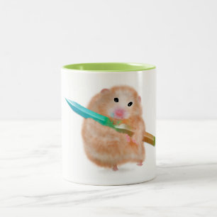 Mooie hamster met potlood Kinderen Mok, Tweekleurige Koffiemok