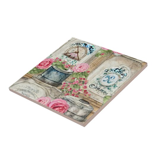 Mooie Hand ambachten Rustieke keuken backsplash Tegeltje (Zijkant)