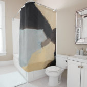 Mooie hand beschilderd minimalistisch. Modern stuk Douchegordijn (In situ)