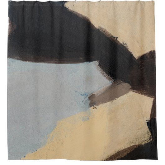 Mooie hand beschilderd minimalistisch. Modern stuk Douchegordijn (Voorkant)