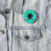 Mooie hand geschetst Bloemdag Ronde Button 5,7 Cm (In situ)