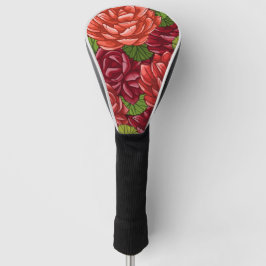 Mooie hand geschilderde bloem golfheadcover