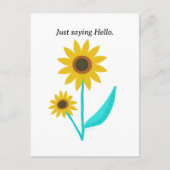 Mooie hand getekend digitale zoete zonnebloem briefkaart (Voorkant)