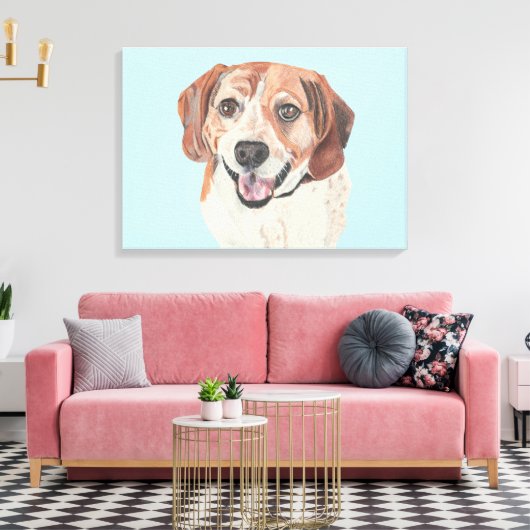Mooie Hand getrokken Beagle Canvas Art (Insitu (Woonkamer))