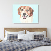 Mooie Hand getrokken Beagle Canvas Art (Insitu (Slaapkamer))