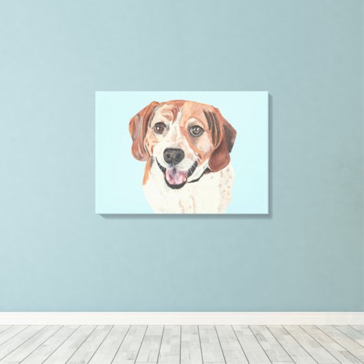 Mooie Hand getrokken Beagle Canvas Art (Insitu (Houten vloer))