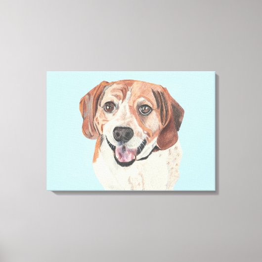 Mooie Hand getrokken Beagle Canvas Art (Voorkant)