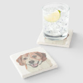 Mooie Hand getrokken Beagle Marmer Onderzetter (Zijkant)