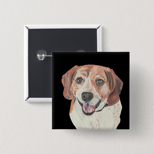 Mooie Hand getrokken Pastel Beagle Pin Button (Voorkant /achterkant)