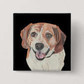 Mooie Hand getrokken Pastel Beagle Pin Button (Voorkant)